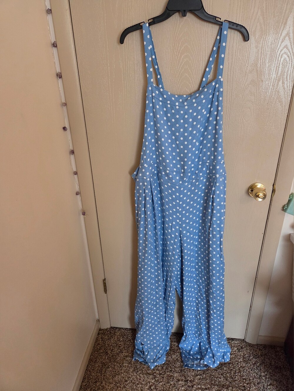 Torrid Wide Leg Stretch Crepe Jumper Blissful Blue Polka Dots Plus Size 2XL